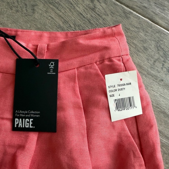 PAIGE Pink Bermuda Shorts Tailored High-Waisted - Picture 2 of 6